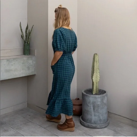 LONGWAY Haven Dress in Green Plaid - Picture 3 of 10